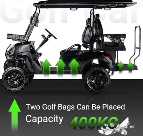 StandbyMe Golf Cart Electric 48V 5000W AC Motor 18 Inch Off Road Tires Black