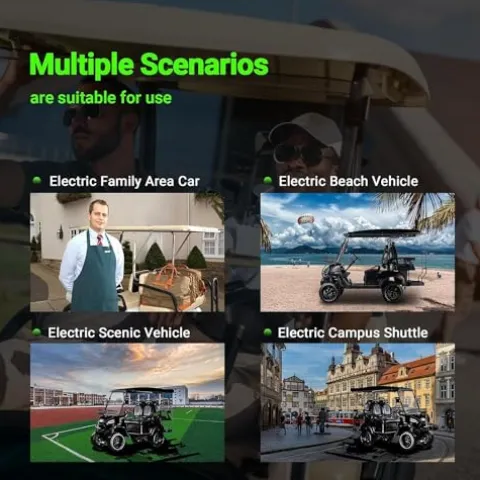 StandbyMe Golf Cart Electric 48V 5000W AC Motor 18 Inch Off Road Tires Black