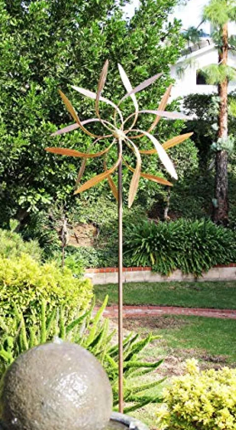 Stanwood Wind Sculpture Large Kinetic Copper Dual Spinner Jumbo Version Copper