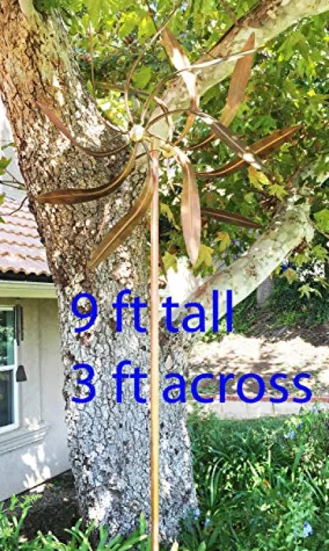 Stanwood Wind Sculpture Large Kinetic Copper Dual Spinner Jumbo Version Copper