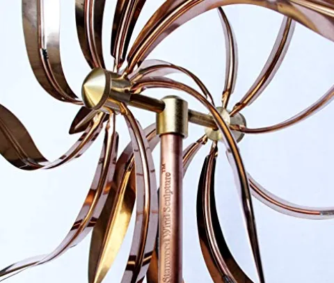 Stanwood Wind Sculpture Large Kinetic Copper Dual Spinner Jumbo Version Copper