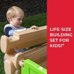 Step2 Big Builders Playhouse Building Set 132-Piece Kids Playset Brown