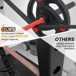 STMHOM Power Cage Smithbar White, 2000 Lbs Power Rack with Cable Crossover System, Multi-Functional Squat Rack with LAT Pulldown for Home Gym