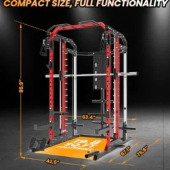 STMHOM Power Cage Smithmachine 2400 Lbs All-in-One Red