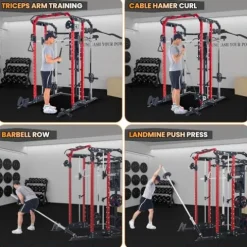 STMHOM Power Cage Smithmachine 2400 Lbs All-in-One Red