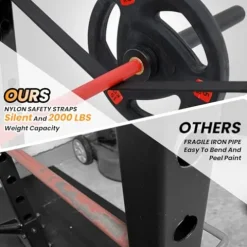 STMHOM Power Cage with Smithbar, 2000 Lbs Rack, Cable Crossover, LAT Pulldown, Black