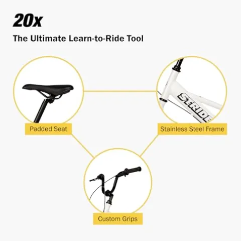 Strider 20x Learn-to-Ride Balance Bike White