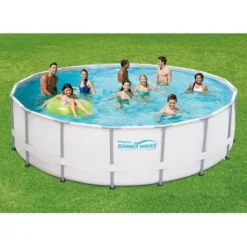 Summer Waves Elite 16′ x 48″ Round Metal Frame Pool with Deluxe Accessories White