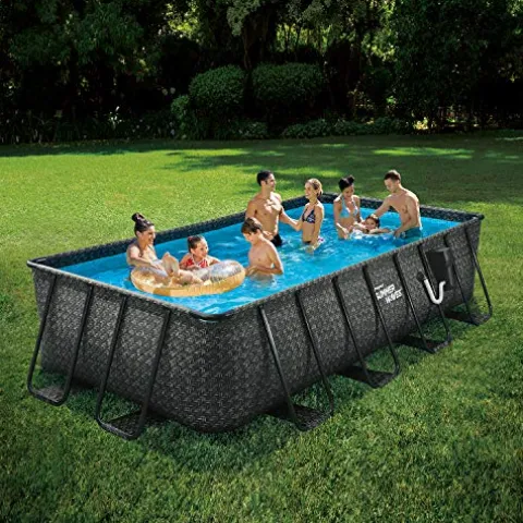 Summer Waves 16-Foot Rectangular Swimming Pool Gray