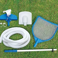 Summer Waves 20ft x 48in Above Ground Swimming Pool Set with Ladder & Cover Gray