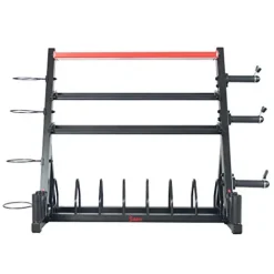 Sunny Health & Fitness All-In-One Weights Storage Rack Stand Black