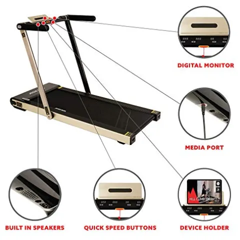 Sunny Health & Fitness ASUNA Space Saving Treadmill Black