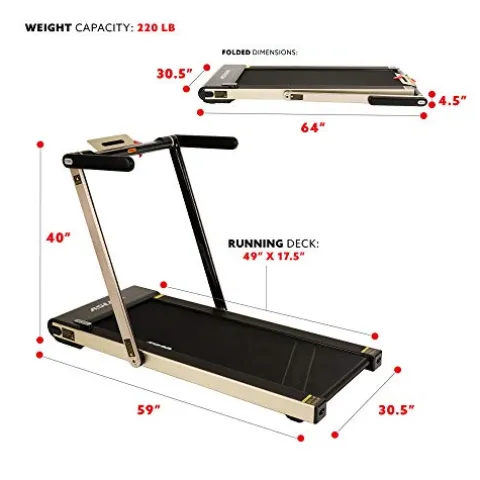Sunny Health & Fitness ASUNA Space Saving Treadmill Black