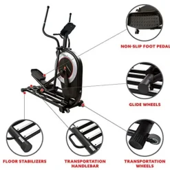 Sunny Health & Fitness Electric Elliptical Trainer with Programmable Monitor – SF-E3875 Black