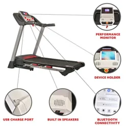 Sunny Health & Fitness Folding Treadmill Gray