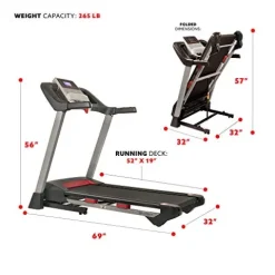 Sunny Health & Fitness Folding Treadmill Gray