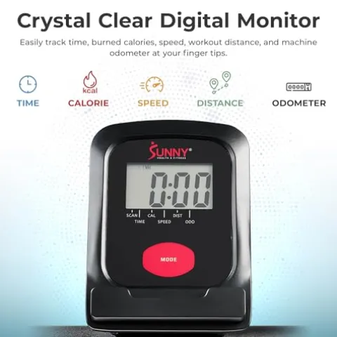 Sunny Health & Fitness Manual Treadmill Black