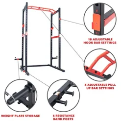 Sunny Health & Fitness Power Zone Strength Rack Power Cage – SF-XF9925 Black