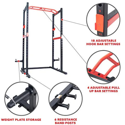 Sunny Health & Fitness Power Zone Strength Rack Power Cage – SF-XF9925 Black