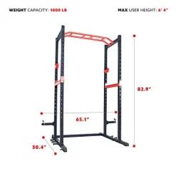 Sunny Health & Fitness Power Zone Strength Rack Power Cage – SF-XF9925 Black