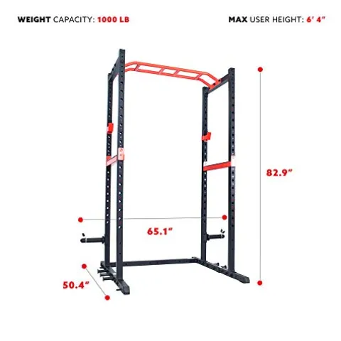 Sunny Health & Fitness Power Zone Strength Rack Power Cage – SF-XF9925 Black