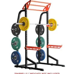 Sunny Health & Fitness Power Zone Half Rack Heavy Duty Performance Power Cage Black