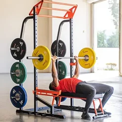 Sunny Health & Fitness Power Zone Half Rack Heavy Duty Performance Power Cage Black