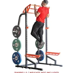 Sunny Health & Fitness Power Zone Half Rack Heavy Duty Performance Power Cage Black