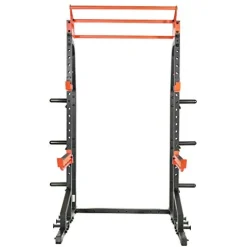 Sunny Health & Fitness Power Zone Half Rack Heavy Duty Performance Power Cage Black