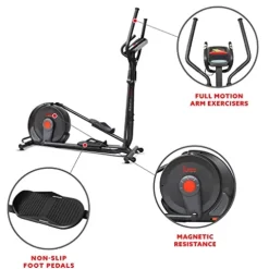 Sunny Health & Fitness Power Stride SMART Elliptical Trainer Black