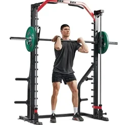 Sunny Health & Fitness Premium Squat Smith Machine Black