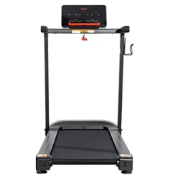Sunny Health & Fitness Slim Folding Treadmill with 12-Level Auto Incline Black