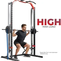Sunny Health & Fitness Smith Machine Squat Rack Essential Series Black