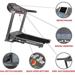 Sunny Health & Fitness T7643 Heavy Duty Walking Treadmill Gray