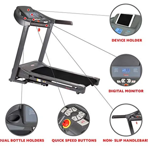 Sunny Health & Fitness T7643 Heavy Duty Walking Treadmill Gray