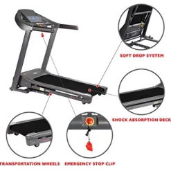 Sunny Health & Fitness T7643 Heavy Duty Walking Treadmill Gray