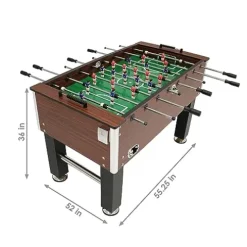 Sunnydaze Foosball Table with Folding Drink Holders – Faux Wood Brown