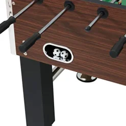 Sunnydaze Foosball Table with Folding Drink Holders – Faux Wood Brown