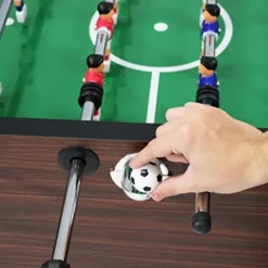 Sunnydaze Foosball Table with Folding Drink Holders – Faux Wood Brown