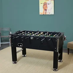 Sunnydaze 55-Inch Foosball Table Chrome Plated Steel Rods – Black
