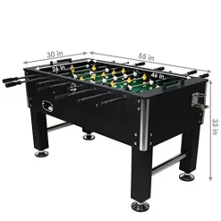 Sunnydaze 55-Inch Foosball Table Chrome Plated Steel Rods – Black