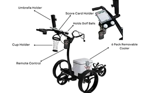 Super E Caddy The Pro Wireless Remote Control Electric Golf Cart Black