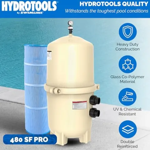 Swimline HydroTools 480 SF Pool Cartridge Filter 74,000 Gallons