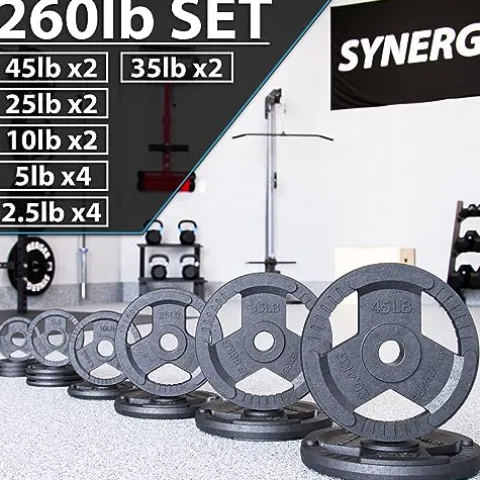 Synergee Cast Iron Weight Plates 260lb Set