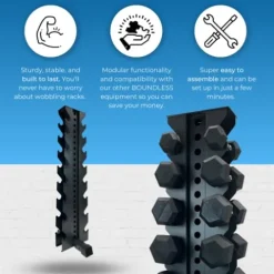 Synergy Custom Fitness 8-Tier Vertical Dumbbell Storage Rack – DBRK8 (Grey)