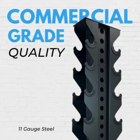 Synergy Custom Fitness 8-Tier Vertical Dumbbell Storage Rack – DBRK8 (Grey)