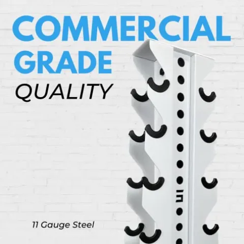 Synergy Custom Fitness 8-Tier Vertical Dumbbell Storage Rack – DBRK8 (Textured Black, Grey, White, Synergy Blue, Red, Orange, Yellow, Blue, Military Green, Military Tan)