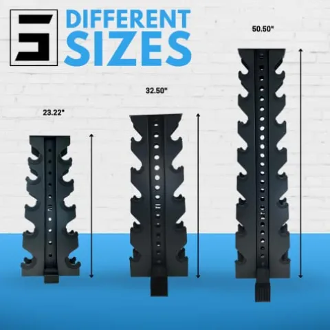 Synergy Custom Fitness 8-Tier Vertical Dumbbell Storage Rack – DBRK8 (Textured Black, Grey, White, Synergy Blue, Red, Orange, Yellow, Blue, Military Green, Military Tan)