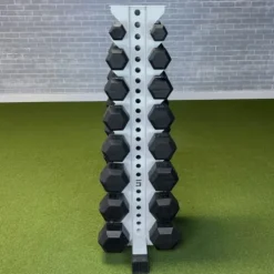 Synergy Custom Fitness 8-Tier Vertical Dumbbell Storage Rack – DBRK8 (Textured Black, Grey, White, Synergy Blue, Red, Orange, Yellow, Blue, Military Green, Military Tan)