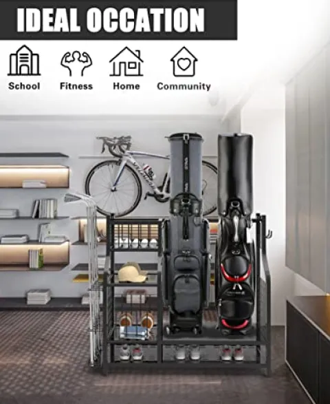 TBEONE Golf Storage Garage Organizer Rack